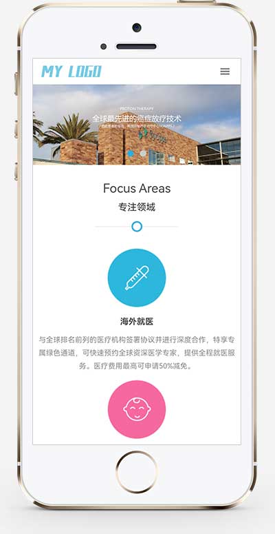 (自适应手机端)      试管婴儿网站pbootcms模板 海外就医网站源码下载